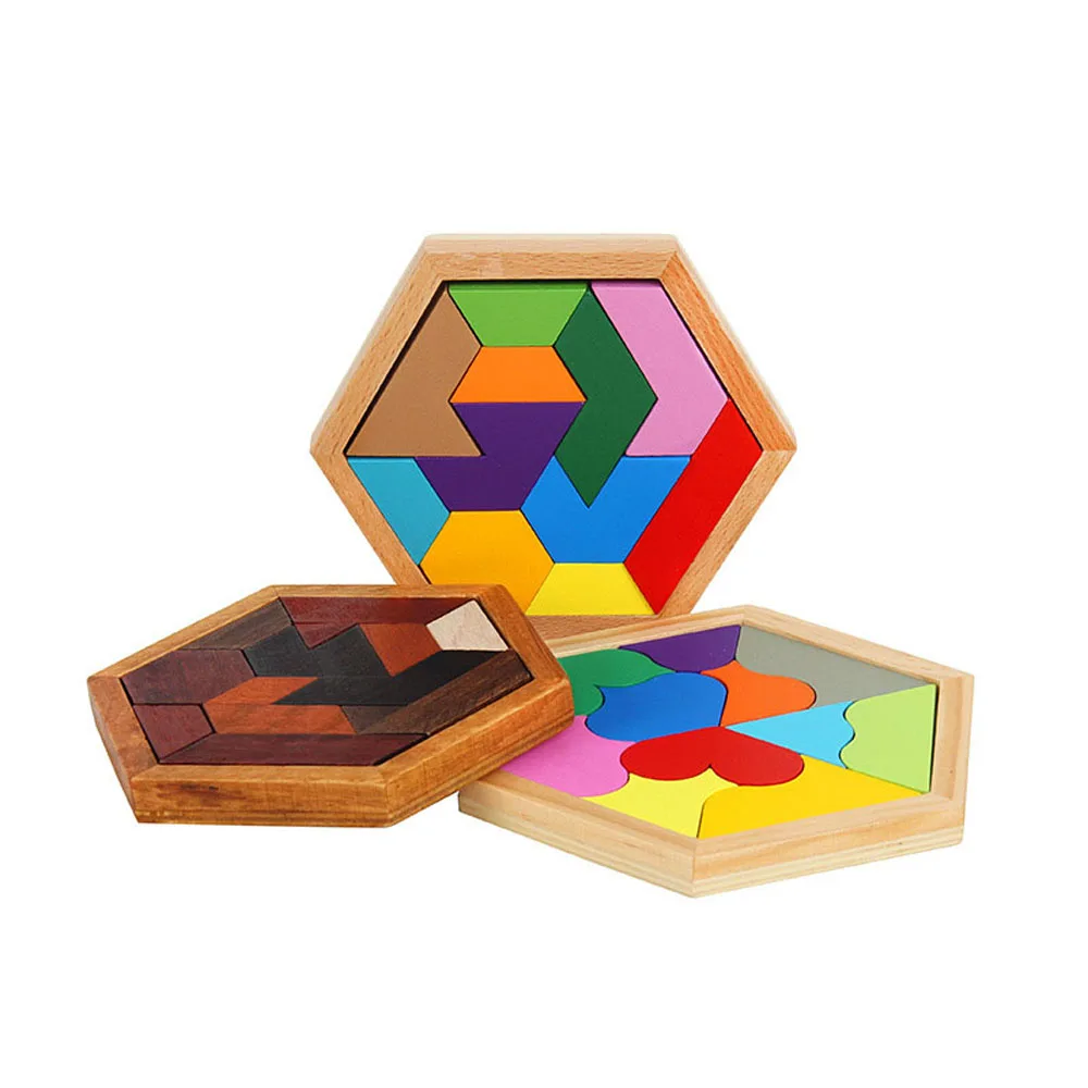 Деревянные материалы Монтессори 3d геометрические Обучающие игрушки-пазлы для