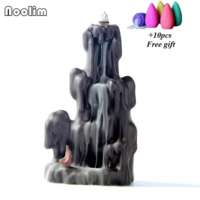 

Zen Ceramic Mountain Waterfall Backflow Incense Burner Zen Buddhist Incense Holder Home Teahouse Decor Handicraft Ornaments