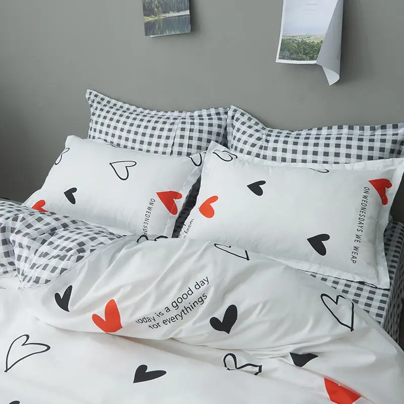 Fashion simple bedding set,Single duvet cover king bedding set,Home textile kids bedding, bed linen quilt cover queen size 2019