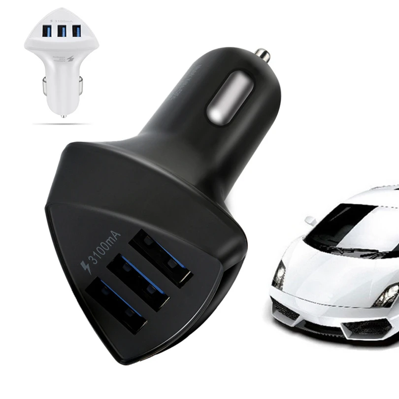 

5 V/3.1A Triple 3-Port USB 3.0 Car Charger Fast Adapter USB Charger For Iphone 6s 6 plus SE for Samsung S10 Phone Universal A30
