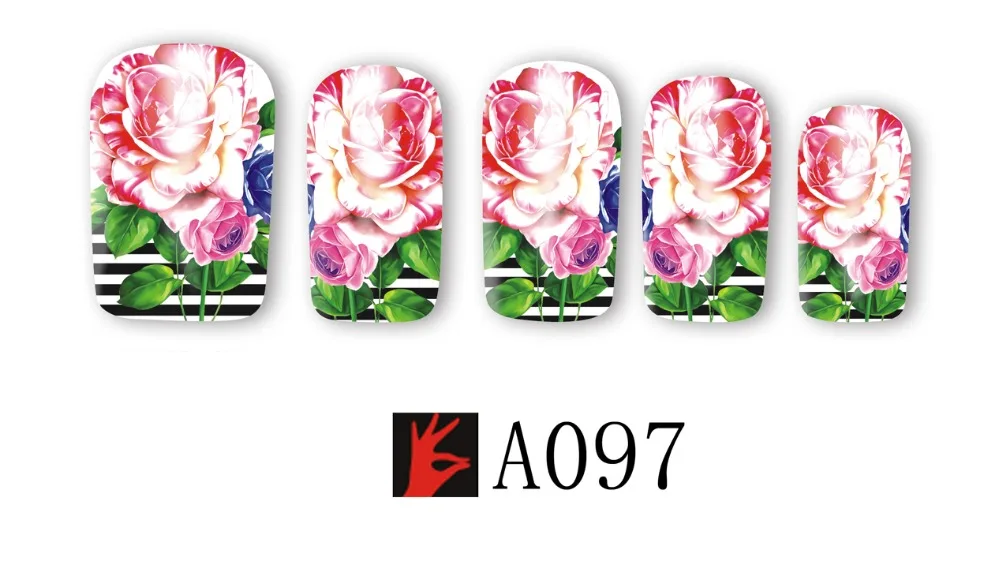 12 упак./лот переводка NAIL ART наклейки на ногти татуировки слайдера полное покрытие
