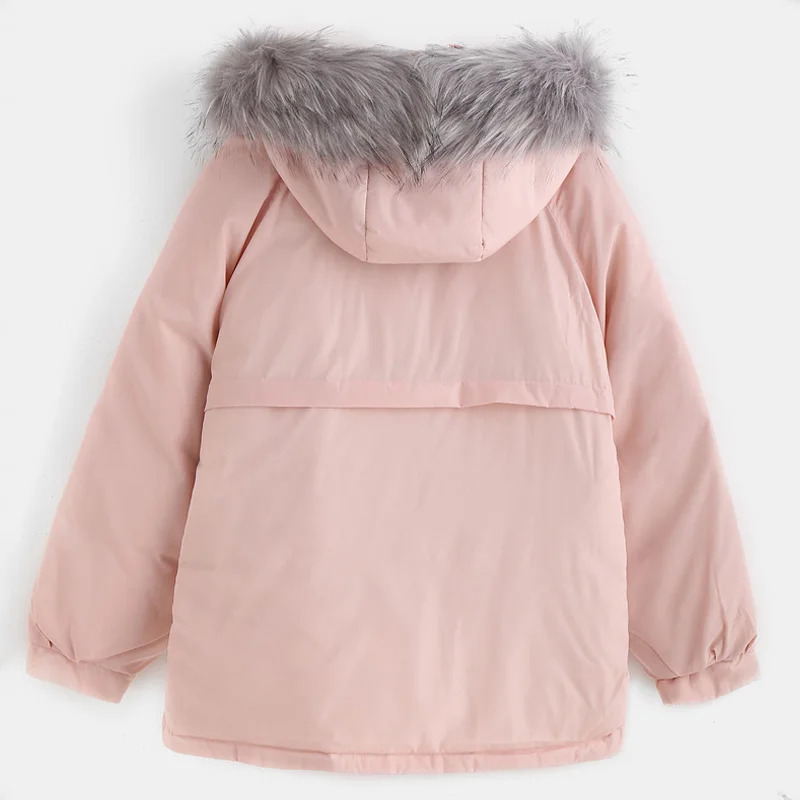 Beste Fitaylor Korte Parka Losse Down Katoen Jassen Winter Vrouwen Faux Bontkraag Warme Sneeuw Zwart Hooded Jassen Casual Uitloper