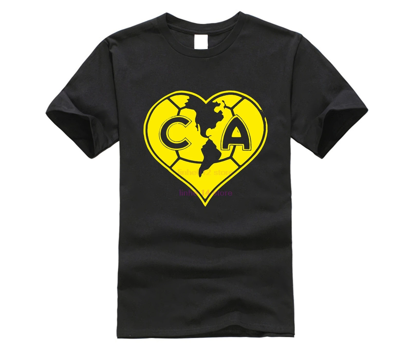 Клуб, Америка Мексика Футбол FMF Futbol Футболка Camiseta Americanista Corazon Ame короткий рукав Футболка Веселая принт топы, футболки