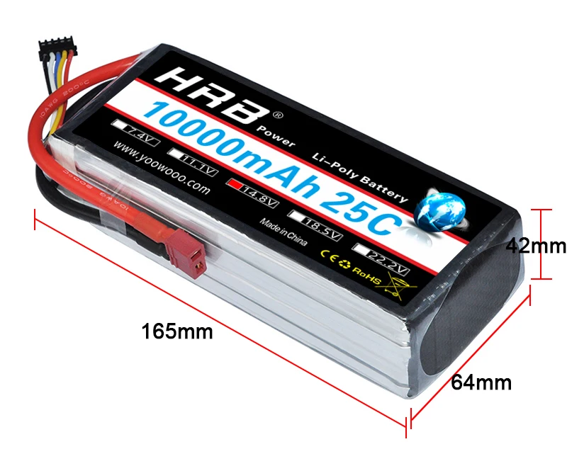 HRB 10000mAh 14,8 V Lipo батарея 7,4 V 11,1 V T Deans 18,5 V 22,2 V 25C Квадрокоптер самолет грузовик Автомобили RC запчасти 2S 4S 5S 6S 3S AKKU