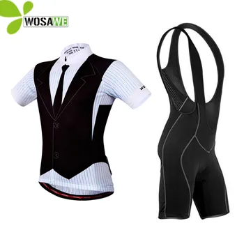 

WOSAWE Pro bike Jersey Sleeved Cycling Sets Breathable MTB Bicycle Shirts bib Shorts Padded Ropa Maillot Ciclismo Cycle Suits