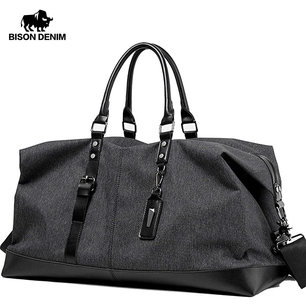 

BISON DENIM Travel Bag Large Capacity Men Hand Luggage Travel Duffle Bags Nylon Weekend Bags Multifunctional Travel Bags N5091