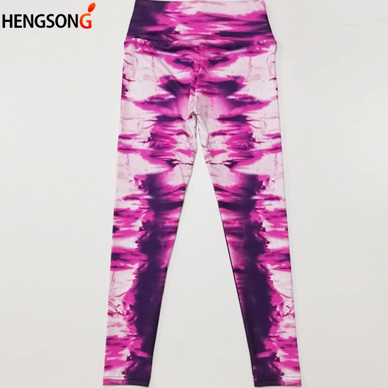 Весенние женские леггинсы абстрактный градиент цифровая печать тонкая высокая талия женские спортивные Леггинсы для бега