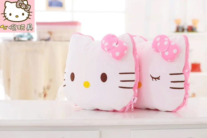 Милый мультфильм Helly kittykt волна Очаровательны кролик автомобиля кондиционер одеяло, Подушка Одеяло офис обед подарок