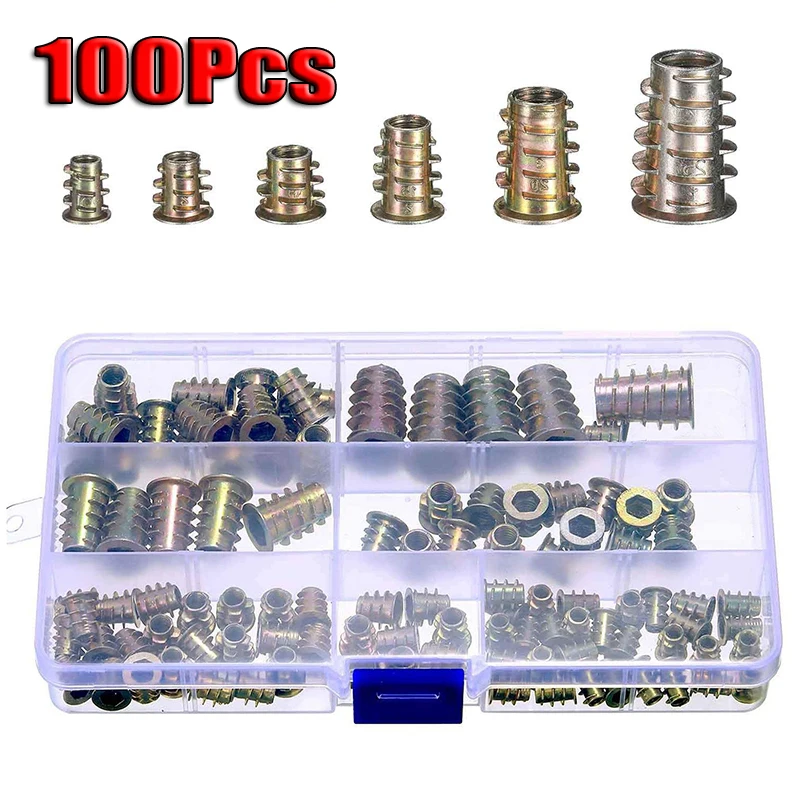 M4 M5 M6 M8 M10 nusse Schraube 100tlg набор Satz 100stk 100 sthuck Gewinde Sechskant Antrieb Mutter Einsatz Schraube