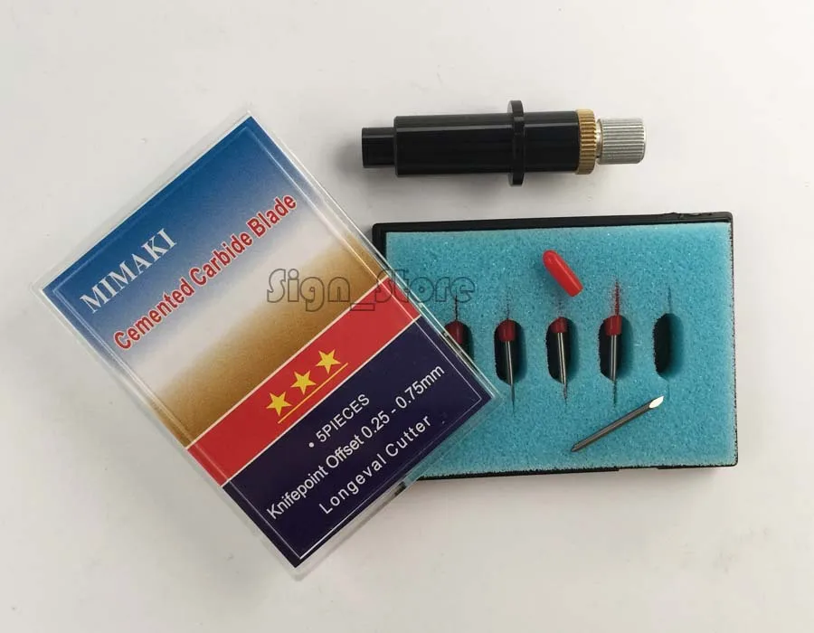 

10pcs 45 degree Mimaki cutter blades + 1pc Mimaki Printer Vinyl Cutter Plotter Blade cutting plotter holder BLACK