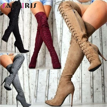 

SARAIRIS Brand Design Big Size 35-47 Pointed Toe Party Sandals Woman Shoes High Heels Shoes Woman Over The Knee Boots
