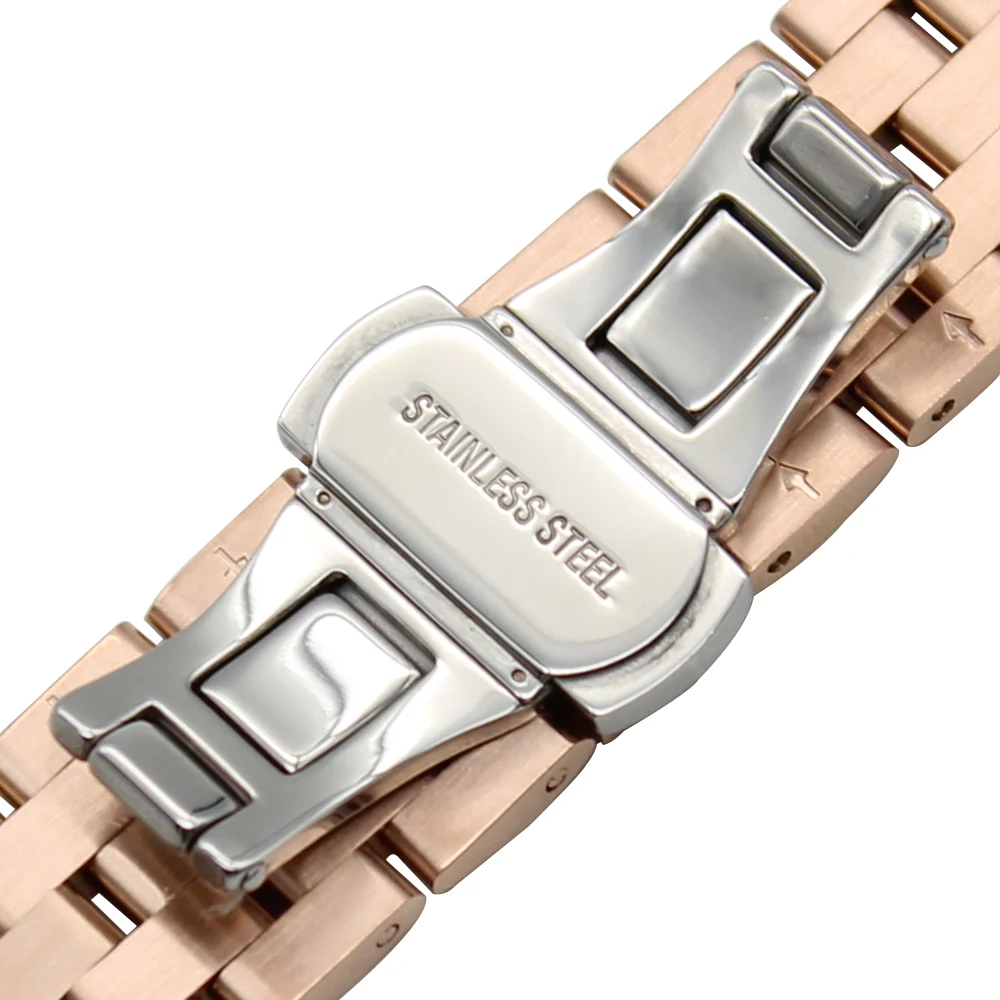 Ремешок изогнутый из нержавеющей стали для часов Seiko Citizen Casio браслет с застежкой
