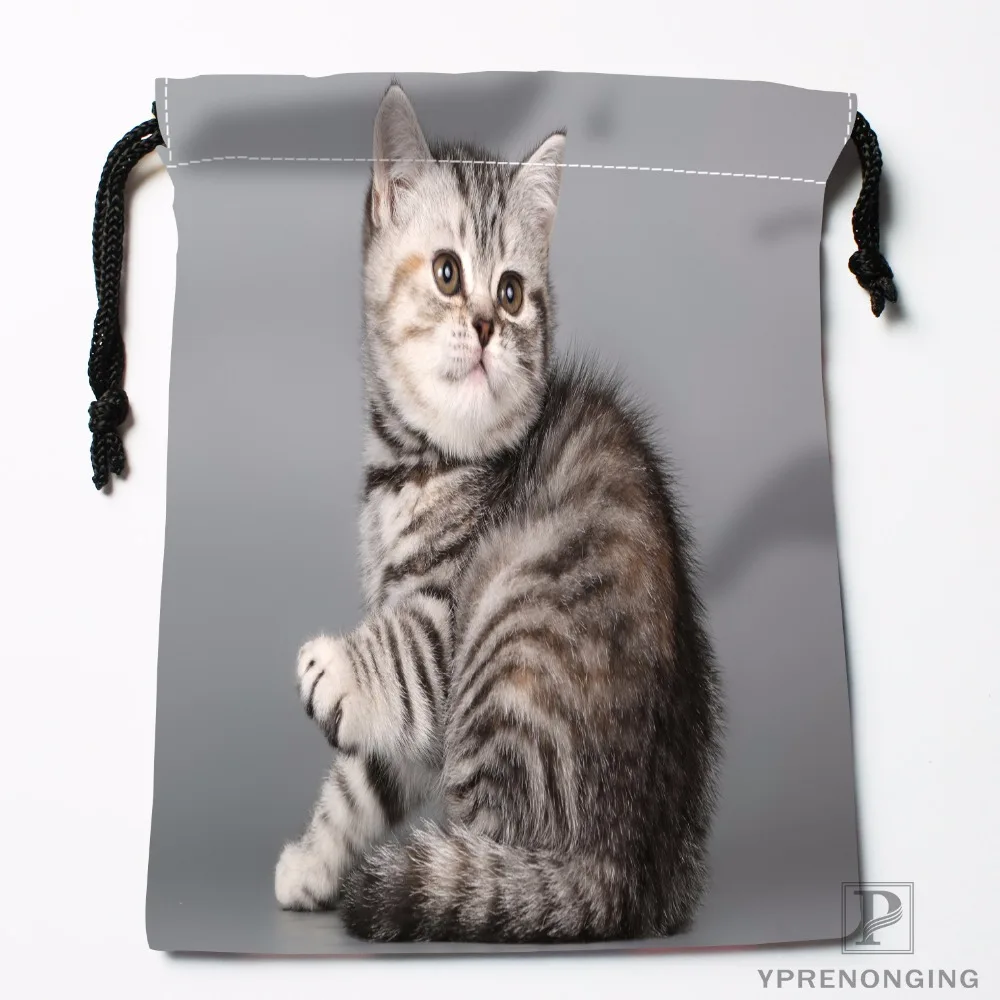 Пользовательские кошки котенок дождь животные Drawstring Сумки Путешествия хранения мини мешок плавать Пешие прогулки игрушка мешок размер 18x22 см#0412-04-233