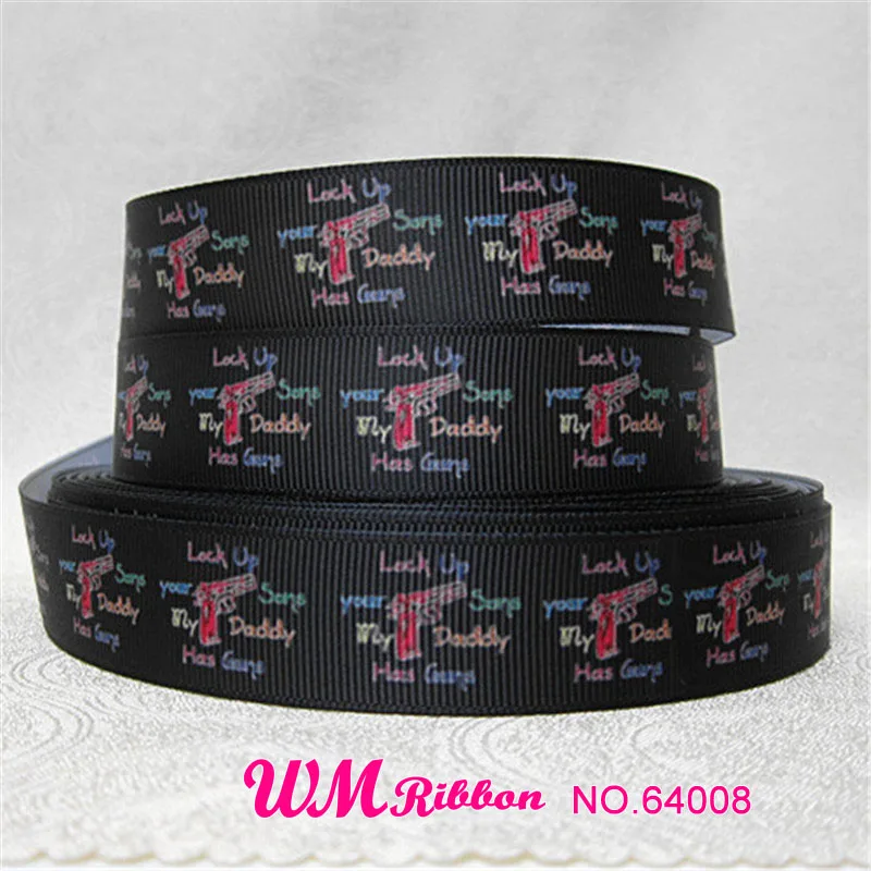Q& N лента 7/8 дюймов 22 мм Радужный дизайн печатная корсажная лента 50 ярдов/рулон для волос галстук для волос повязка на голову - Цвет: 64008