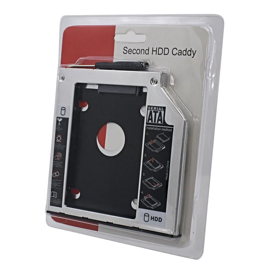 

TISHRIC Universal 2nd HDD Caddy 9.5mm SATA 3.0 Optibay For 7/9/9.5mm Driver to HDD Case Enclosure Laptop CD-ROM Adapter