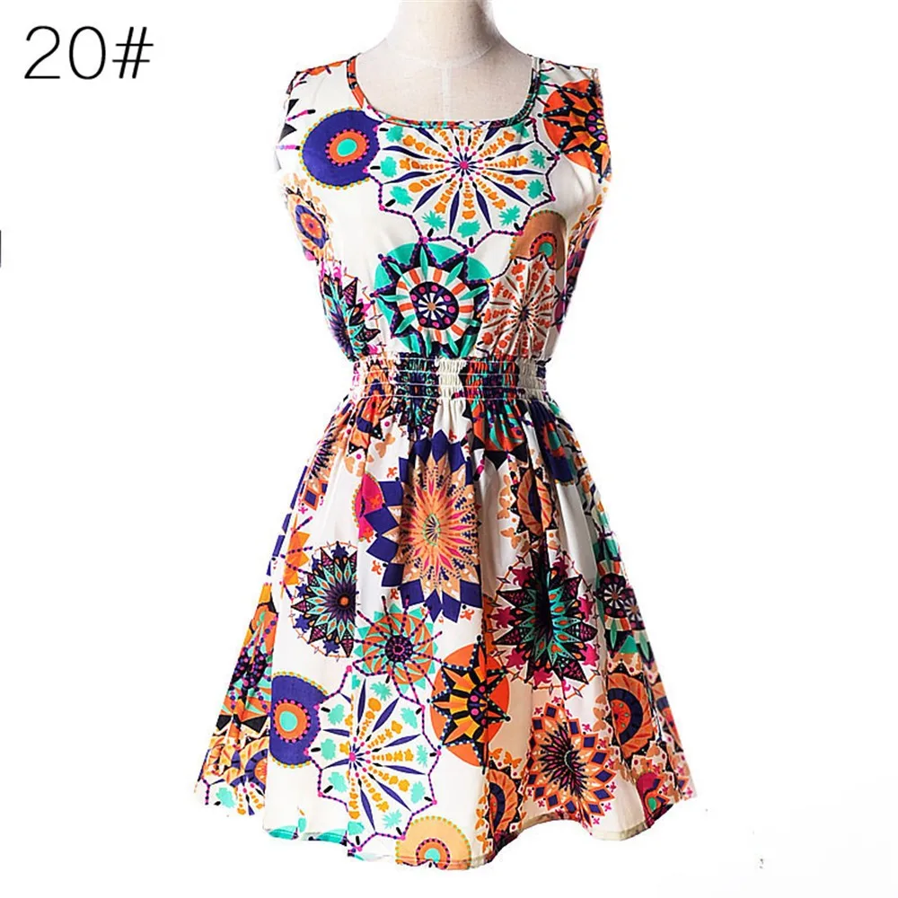 Fashion Tunic Women Dress 2016 Plus Size XXL O-neck WOMEN DRESS Summer Style Floral Print Casual Dresses Women Vestidos Woman (46)