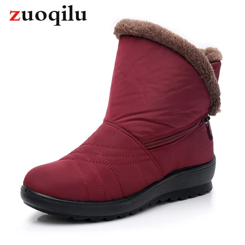 Bota feminina/2019 водонепроницаемые ботинки женские зимние на молнии и платформе