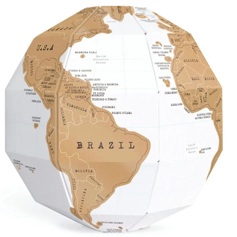 

DIY Scratch Globe 3D Scratch Picture Stereo Assembly Globe World Map Scratching Painting Travel Map Kid Toy Gift Scraper Tools