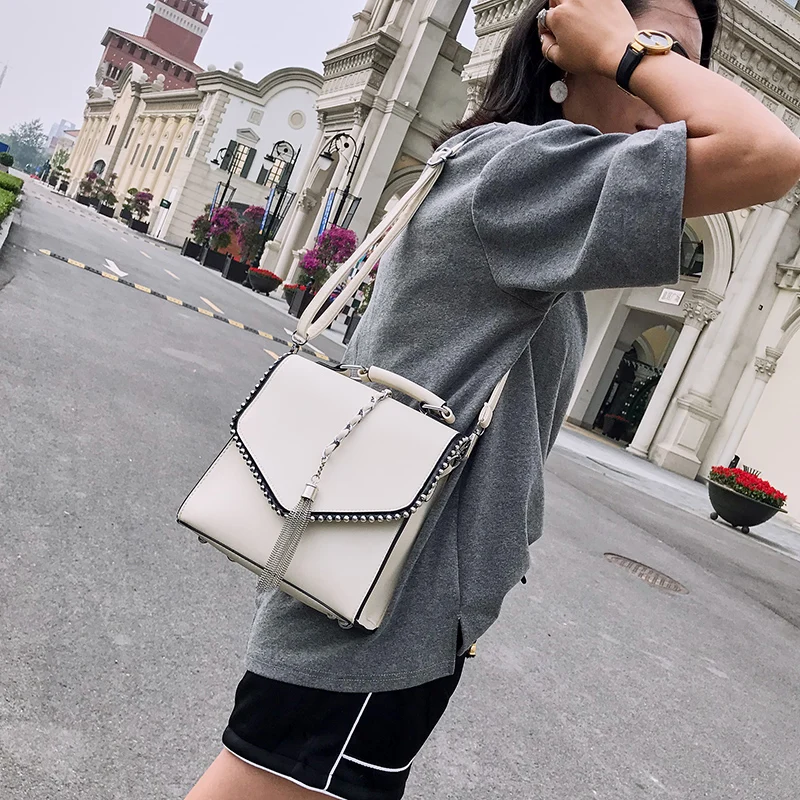  Fashion Leather Backpacks for Teenage Girls Bolsa Feminina Mochila Small Ear Women Backpack Tassel  - 32876886285