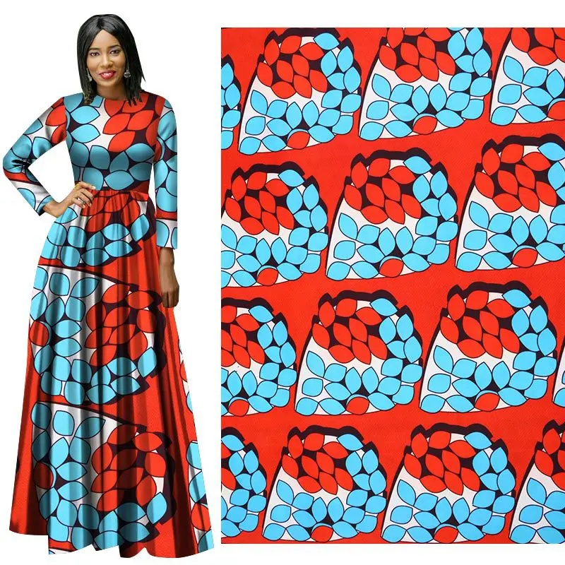 

2019 autumn and winter new thick plain polyester printed cloth 112 / 114 wide fabric for dress african print fabric