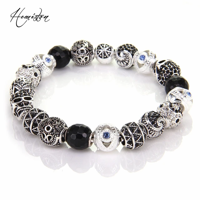 Thomas Style Km Bead Bracelet With Hand Of Fatima Maori Zigzag Thomas Style Km Bead Bracelet With Hand Of Fatima Maori Zigzag Yinyang Skull