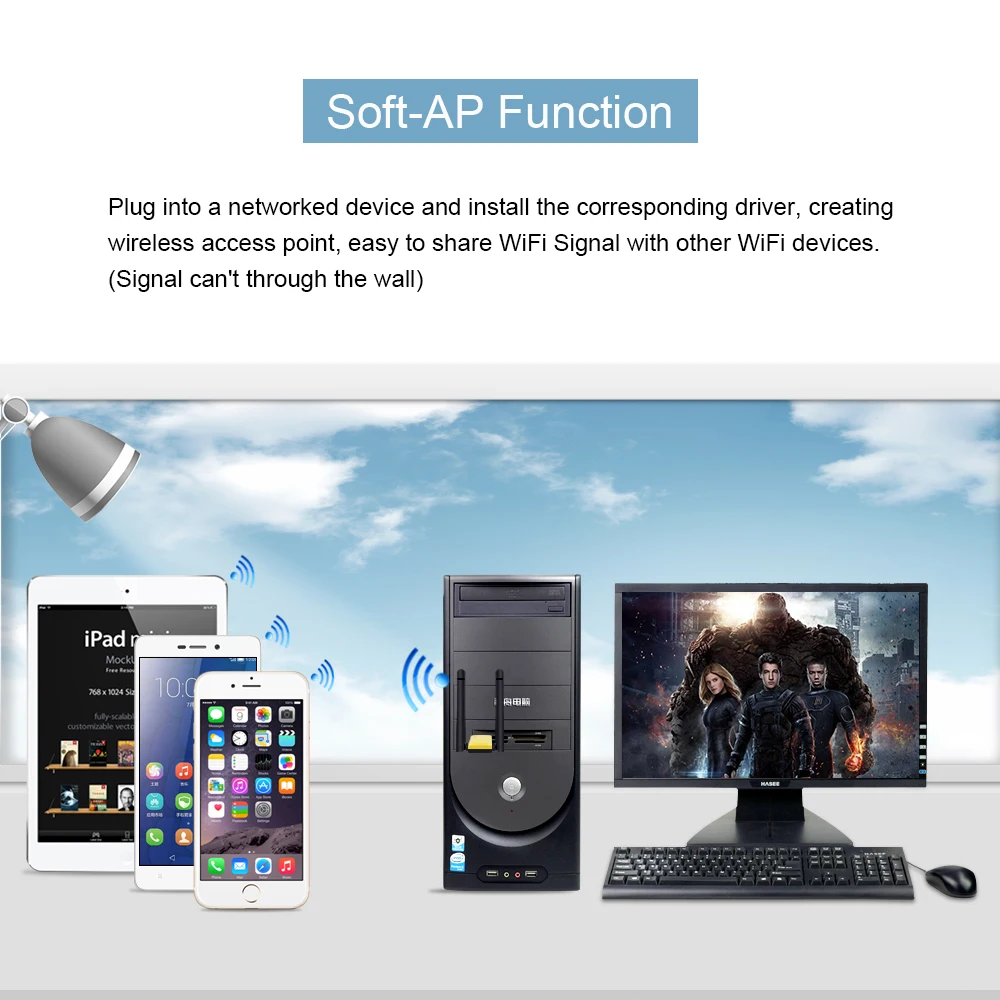Wi Fi адаптер CHIPAL 2 4 ГГц 5 0 1200 Мбит/с USB 3 0|Сетевые карты| |