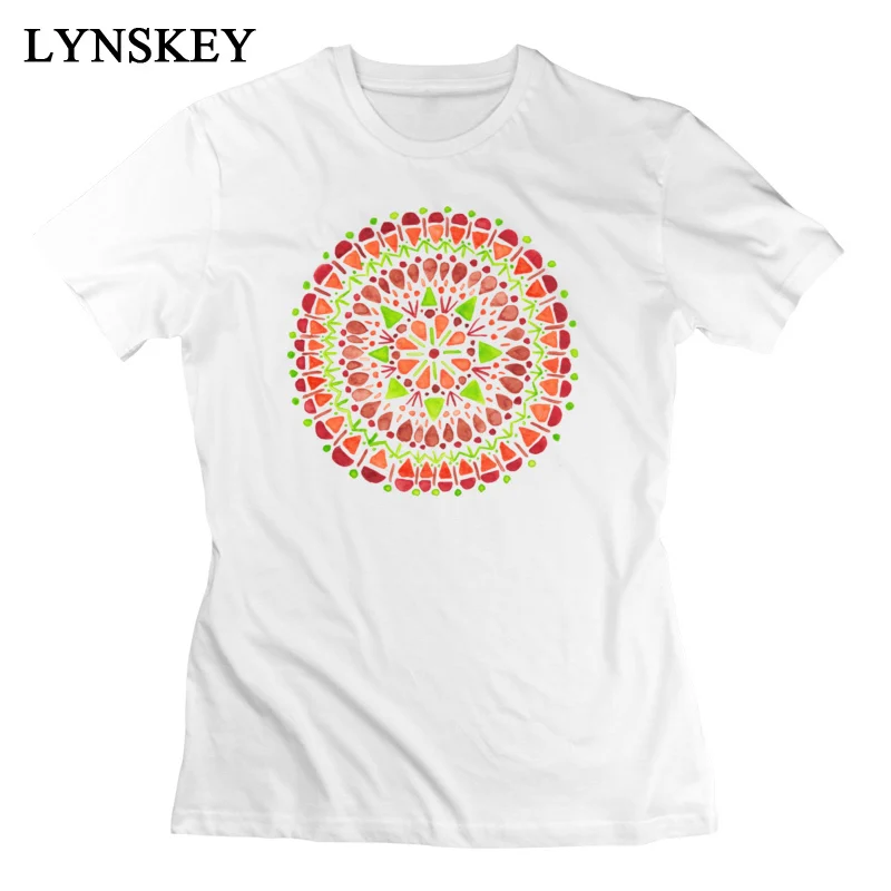 LYNSKEY 100% Cotton T Shirts for Women Short Sleeve Summer Tops Tees On Sale Autumn Simple Style Autumn Mandala Round Collar Tee Shirt blue