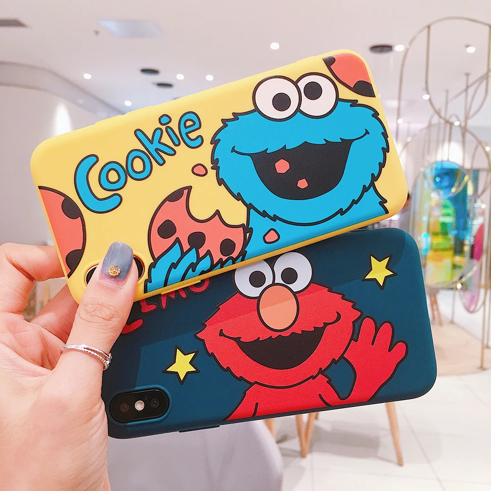 

Cookie Sesame Street Pattern Phone Cases For iPhone 7 8 Soft Silicone Case Cover For iPhone 6 6S 7 8 Plus X XR XS MAX Case