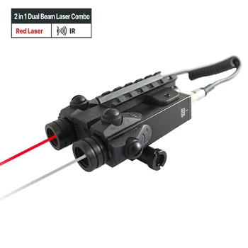 

Millitary Standard Adjustable Tactical Dual Beam Red Laser and IR Laser Combo with Extra Build-in Picatinny Rail Mount