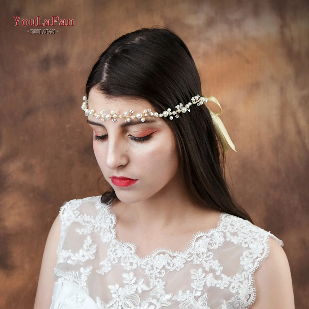 YouLaPan HP03 Свадебная Тиара повязка на голову для невесты с жемчугом свадебная прическа Аксессуары свадебные украшения для волос свадебная диадема