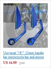 1 пара 7/" 22 мм Универсальные мотоциклетные Алюминиевые черные ручки заднего вида боковые зеркала заднего вида