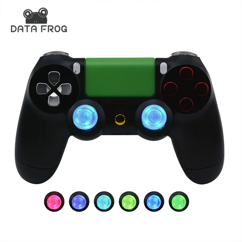 

DIY Button Transparent analog thumb sticks thumb stick Led Light Fits for PlayStation4 PS4 Pro PS4 Slim With Flash Light Refit