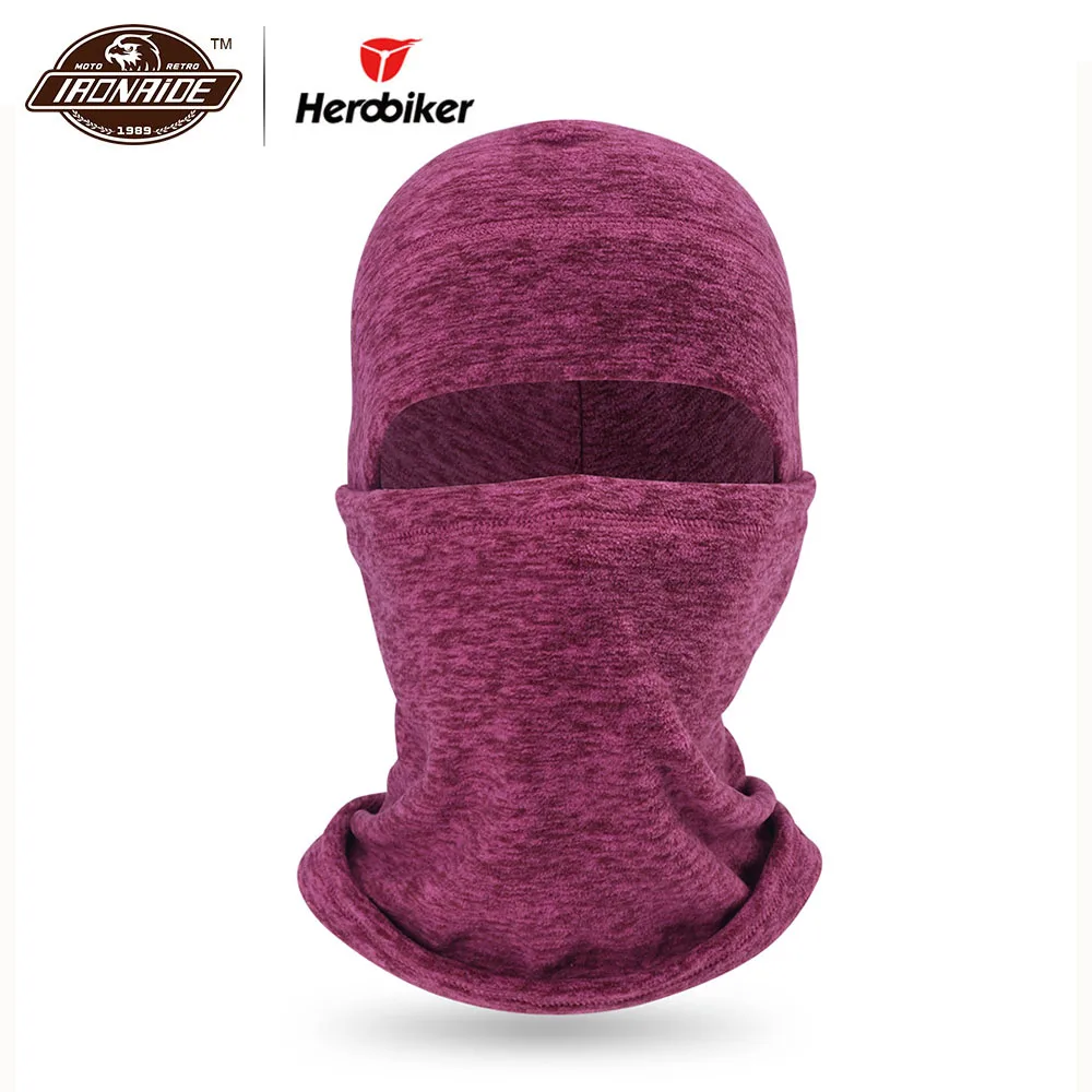 HEROBIKER دراجة نارية وجه قناع يندبروف بالاكلافا موتو قناع الخريف الشتاء التزلج الدراجات الحرارية الصوف الوجه قناع خوذة قبعات
