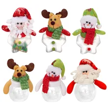 Vánoční ozdobná láhev na sladkosti – Santa Claus, sněhulák, sob