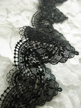 

Black Venice Lace Embroidered Trim Lace Retro Lingerie Crocheted Lace 1yard