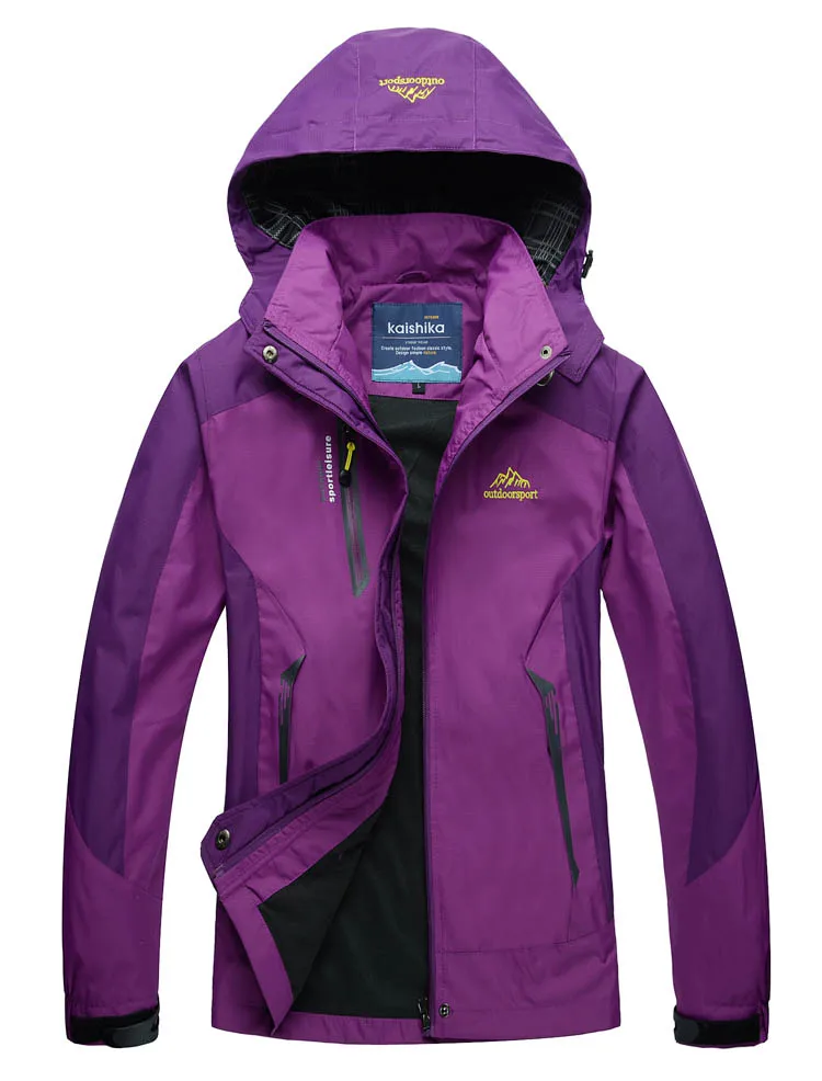 Светильник для походов, куртки для женщин, Осенние, для спорта на открытом воздухе, пальто для альпинизма, треккинга, ветровка для путешествий, водонепроницаемые куртки - Цвет: Фиолетовый