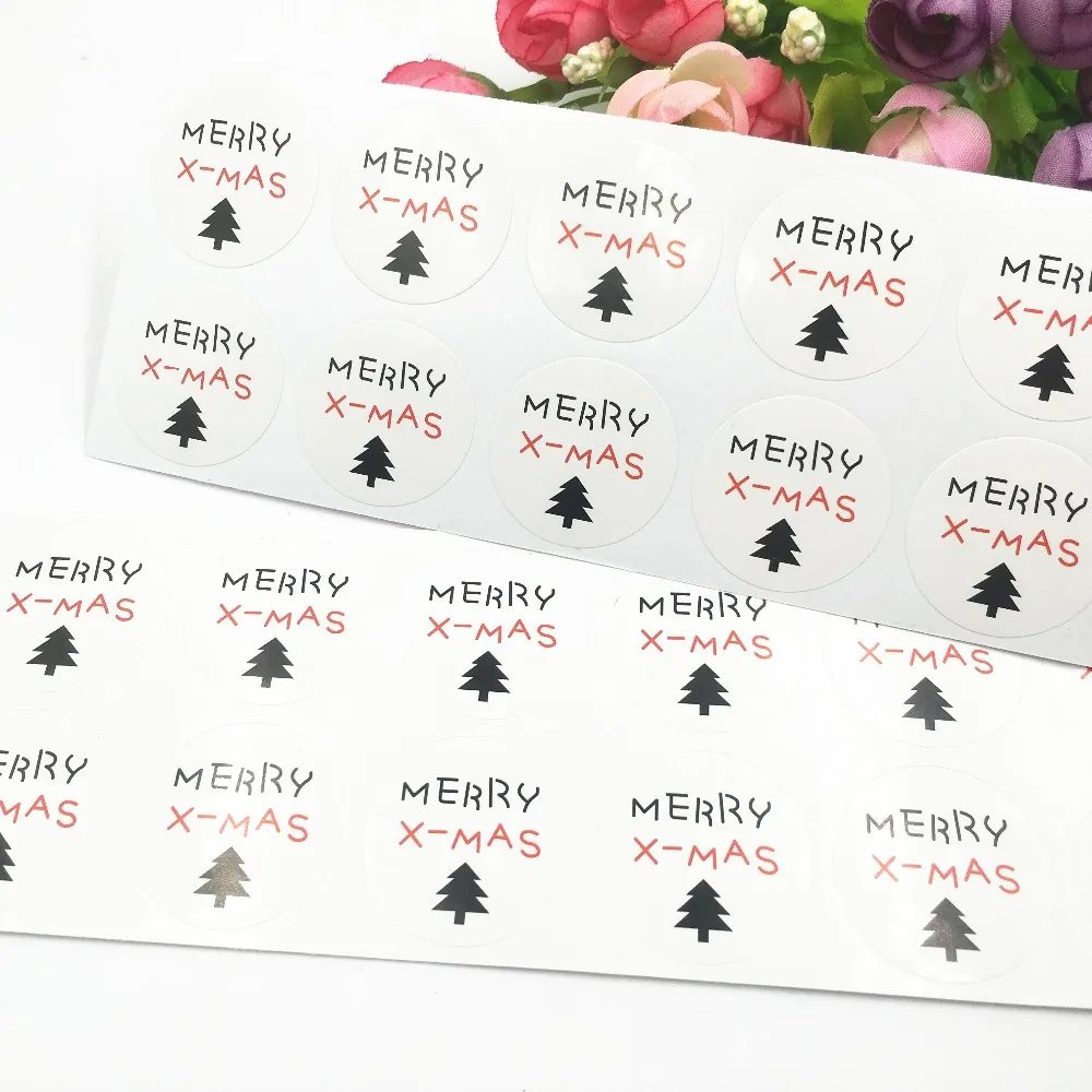 

Merry Christmas Theme Sealing Sticker DIY Gifts Posted Baking Cookies Cake Party Decoration Packaging Label Multi Styles 300Pcs