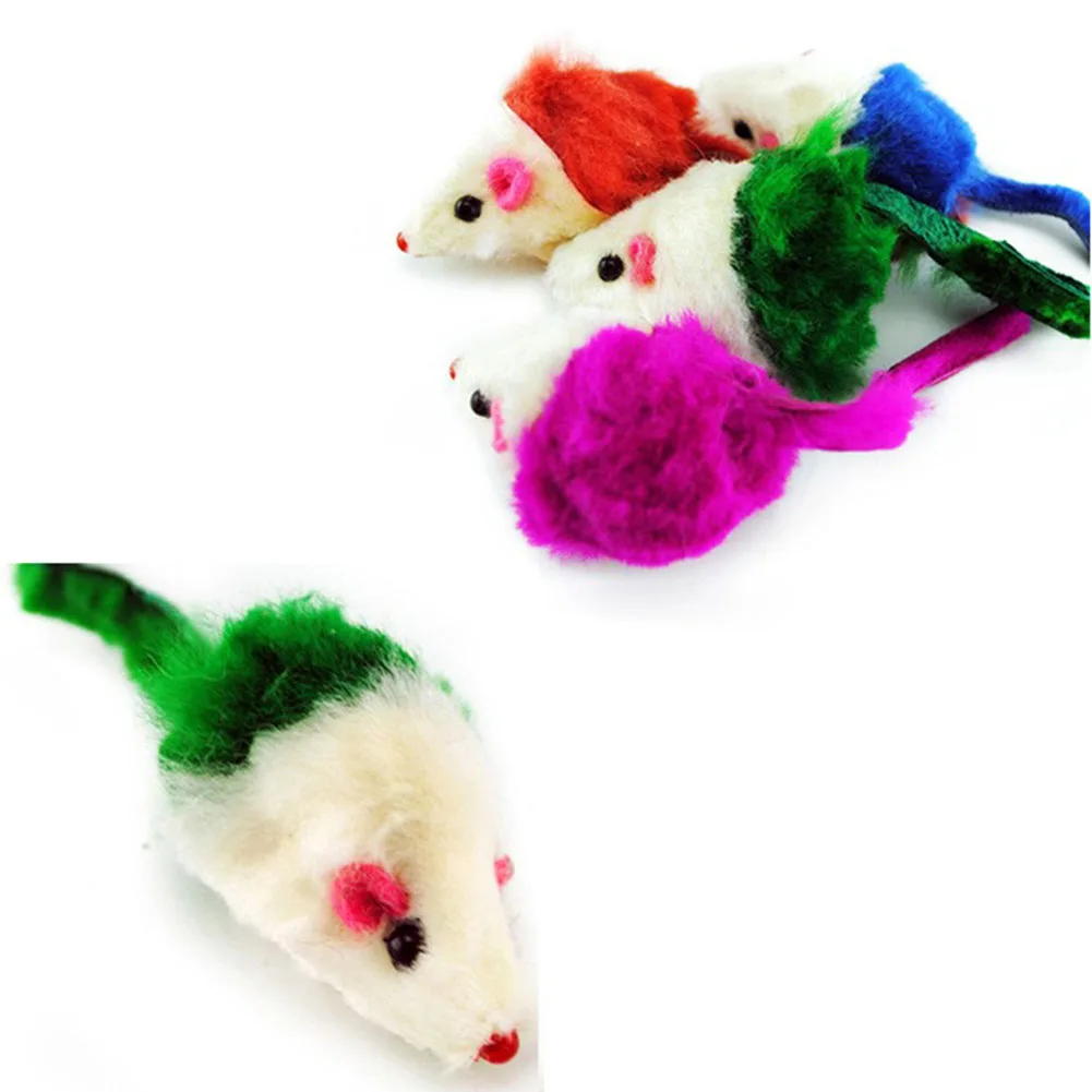 10Pcs/Lot Soft Artificial Rabbit Fur False Mouse Toys For Cats