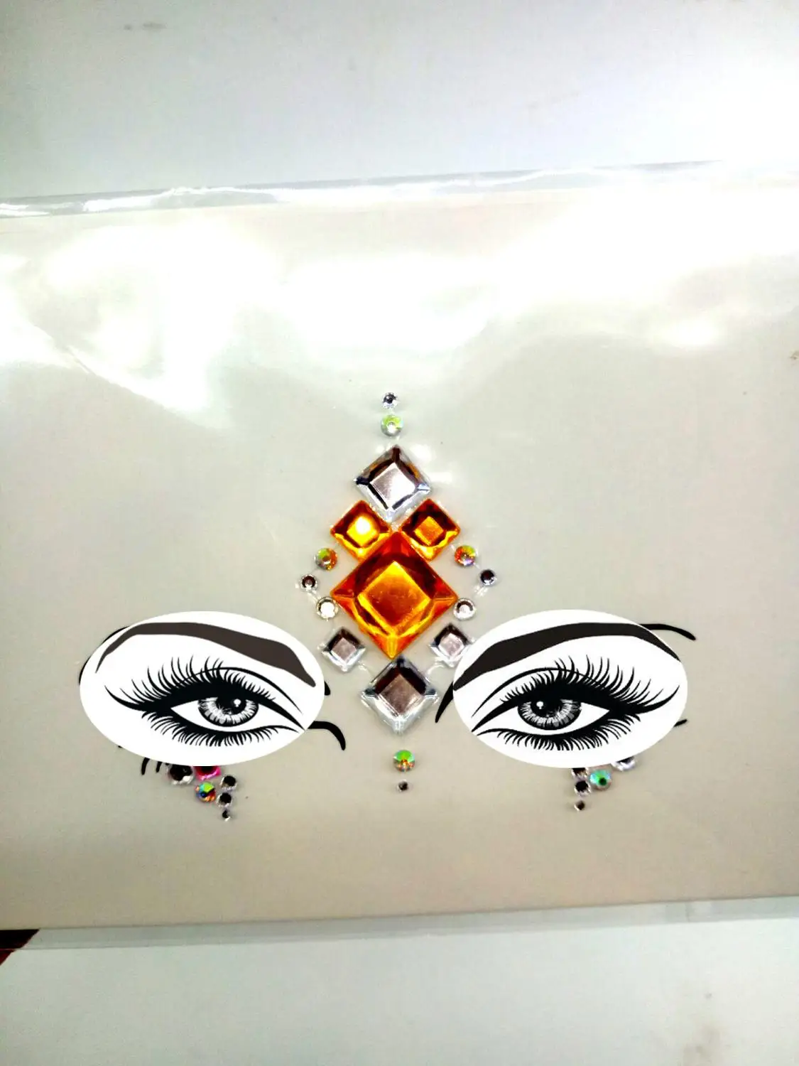 Новая акриловая полимерная дрель-наклейка Bindi ручной работы в богемном и этническом стиле, украшения для лица и глаз, декоративная наклейка на лоб - Цвет: 020