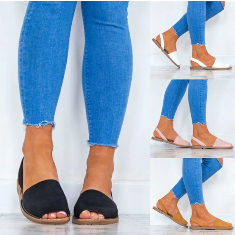 

Women Flat Summer Sandals Ladies Gladiator Peep Toe Elastic Band Fashion Platform Shoes Plus Size Female Casual Footwear35--43