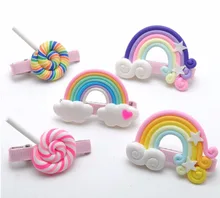 

cuhair 5pcs Rainbow Barrettes Hair Clip Hair Accessories For Kids Girls