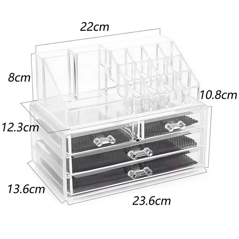 Loozykit для акрилового мэйк-органайзер, хранение бижутерии Коробки ящик для макияжа Органайзер для косметики коробка Органайзер настольный для аксессуаров