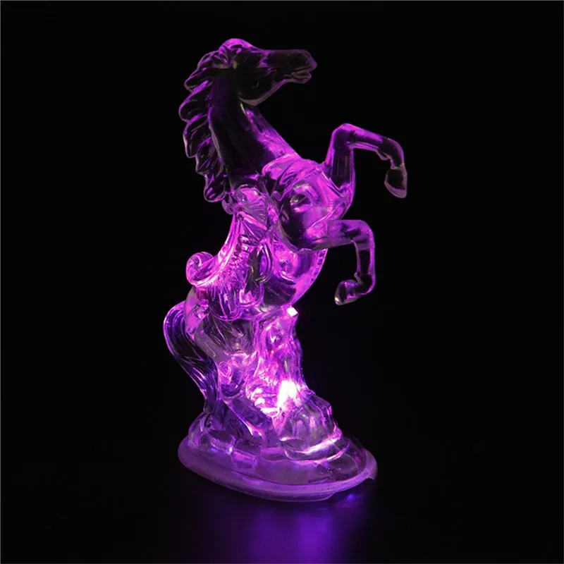 Творческий детский ночник Красочные Изменение Акриловые Лошадь светодиодный ночник для детей спальня украшения настольная лампа