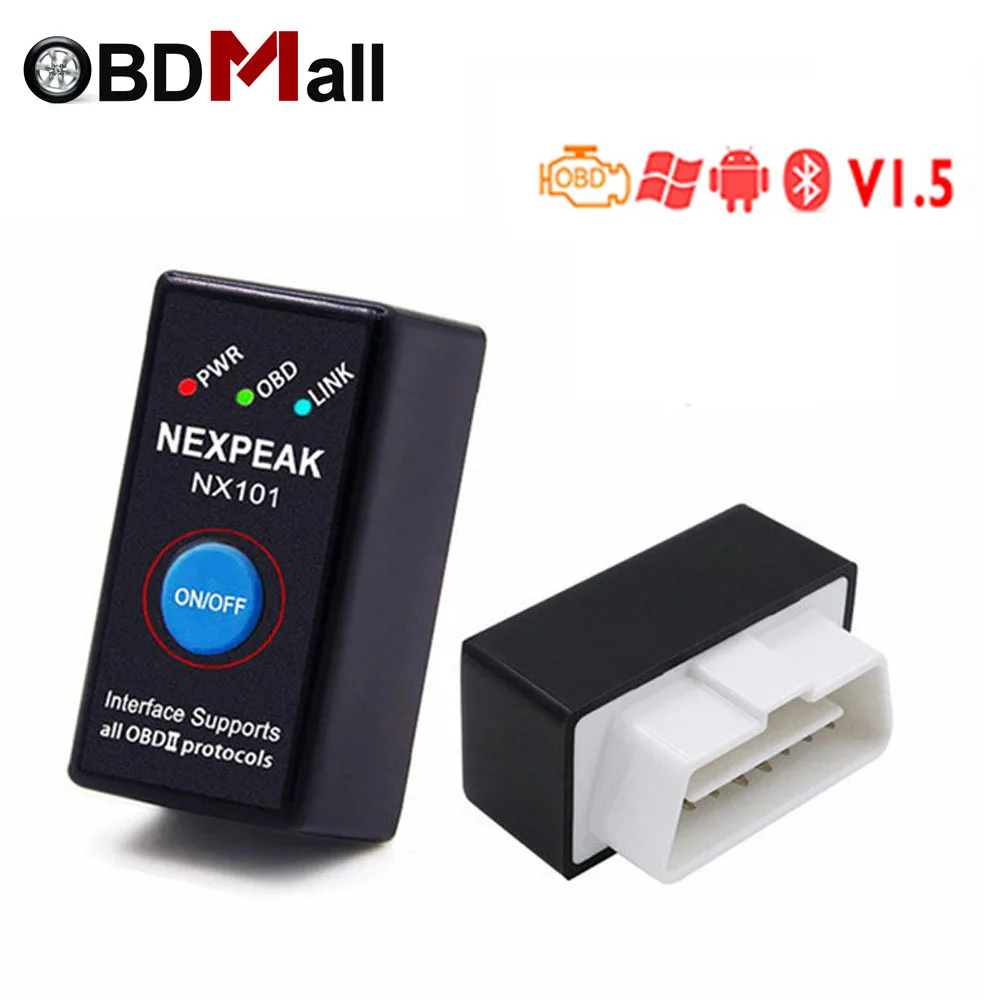 Новый мини OBD2 Eml327 V1.5 Bluetooth адаптер Авто диагностический сканер для Android/PC автомобильной сканер elm327 реального V1.5 OBD 2