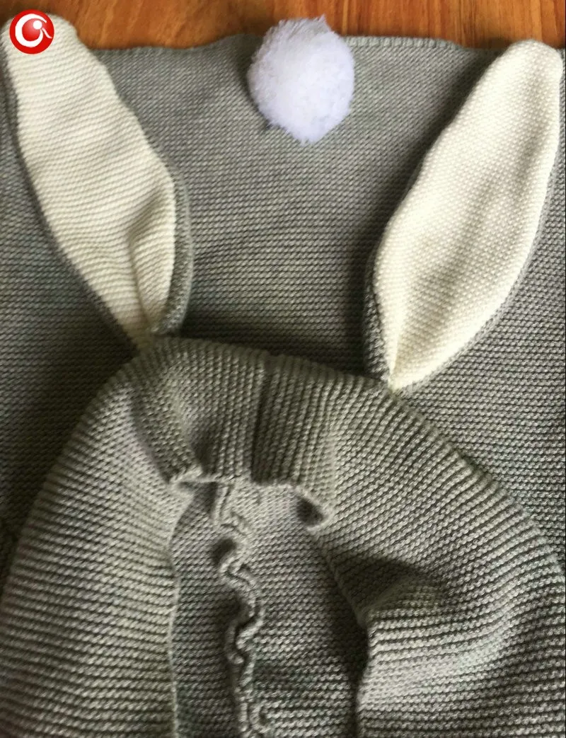 Autumn Crocheted Knitting 3D Rabbit Pattern Baby Girls Cardigan Children Toddler Boys Cotton Sweater Kids Warm Jumper 1-5Y (4)