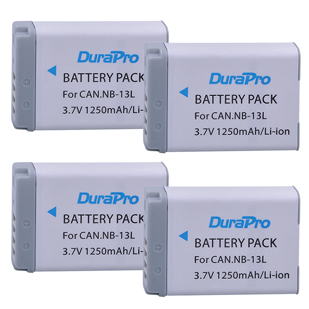 

4pcs 1250mAh NB-13L NB 13L NB13L Li-ion Battery for Canon PowerShot G5 X G5X G7 X G7X G7 X Mark II G9 X G9X sx720 Camera Bateria