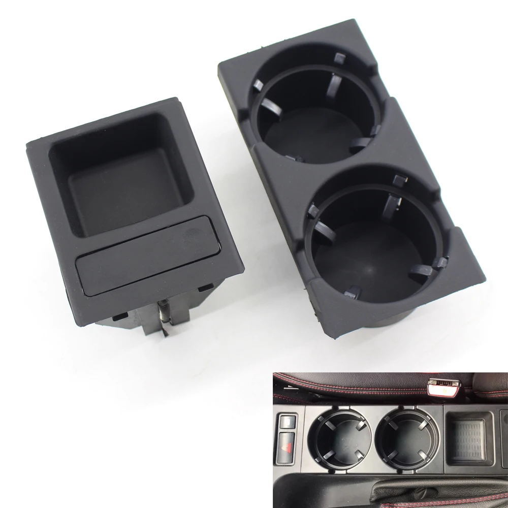 

Black COMBO For BMW E46 3 SERIES 98-06 Center Console Storing COIN BOX & CUP HOLDER 330i 323i 325i M3