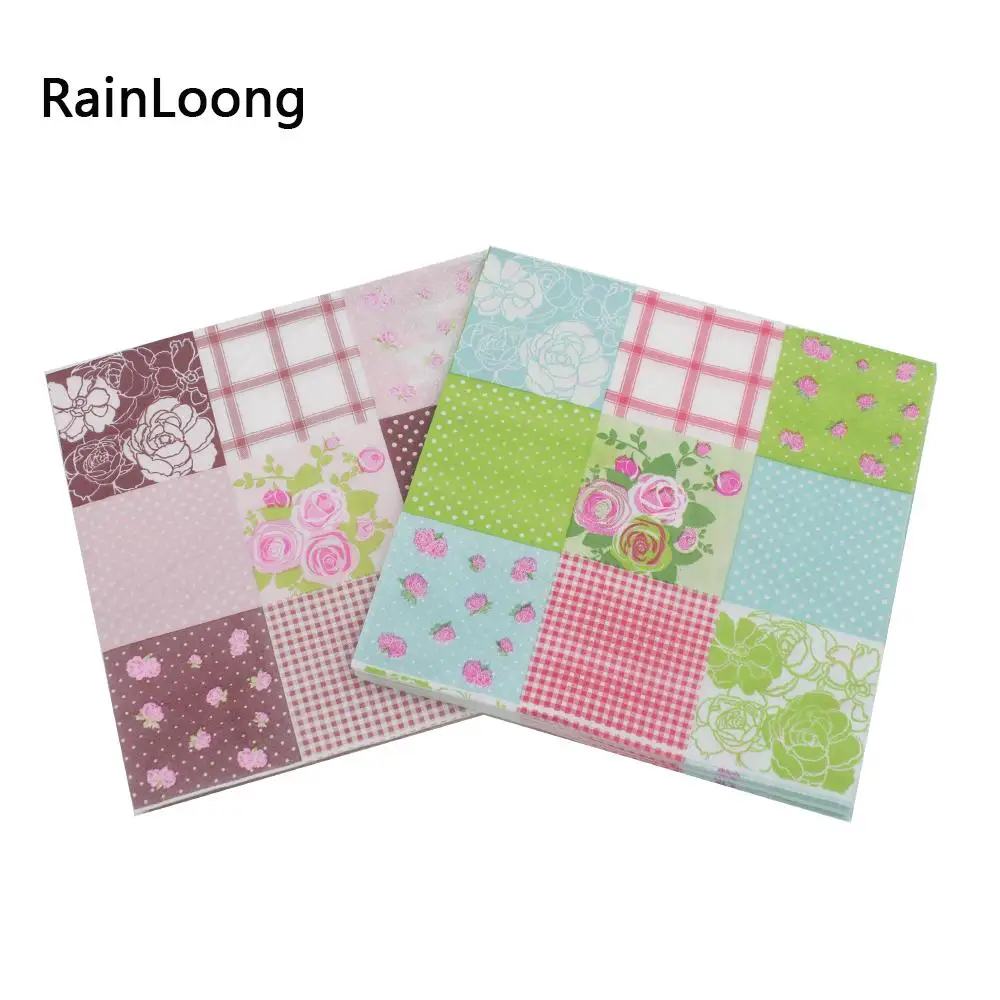 

[RainLoong] Rose Floral Paper Napkin Event & Party Supplies Decor Decoration Tissue Decoupage Servilleta 20pcs/pack/lot