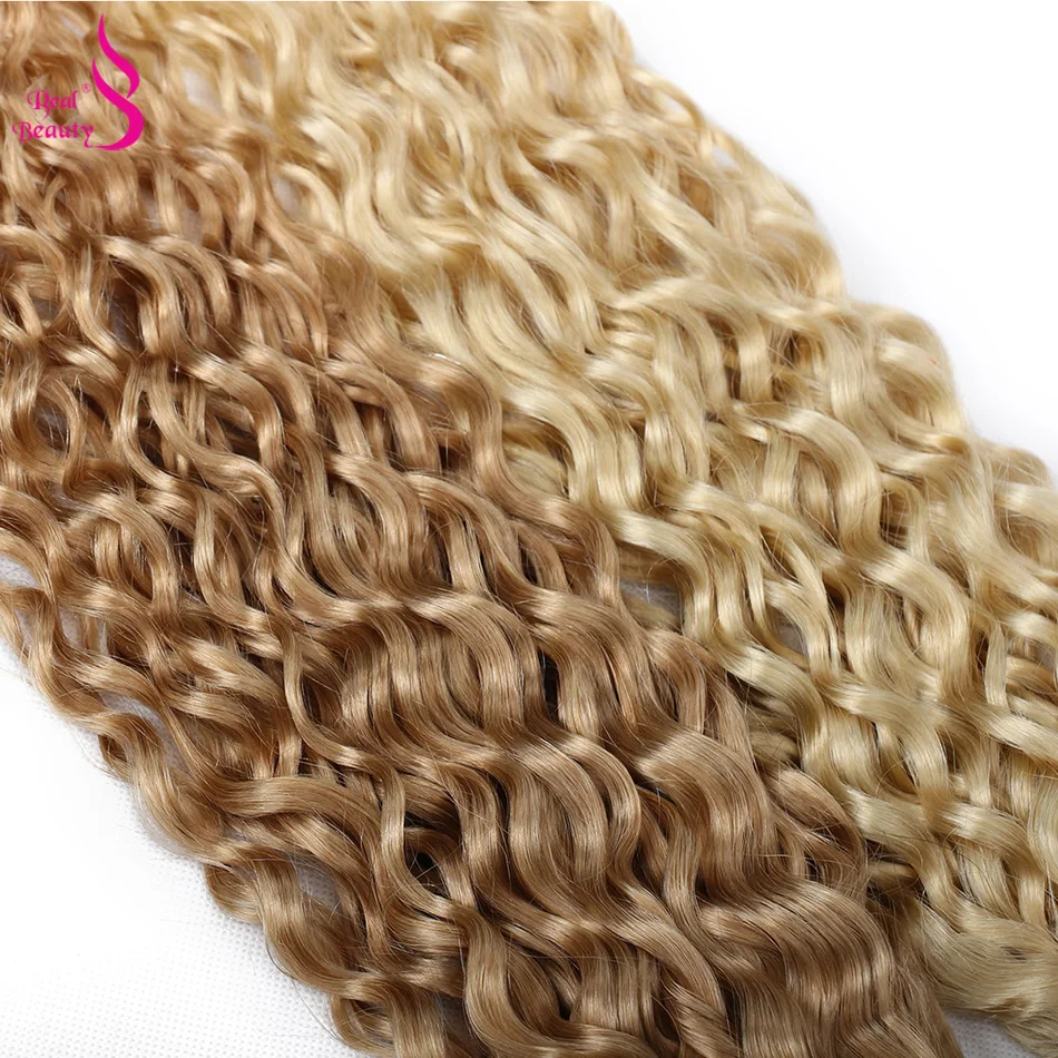 Настоящая красота, Омбре, бразильские волнистые волосы, вплетаемые s P27/613, яркие волосы в комплекте, Remy, 40 грамм, медовый блондин, смешанные с 60 граммами#27
