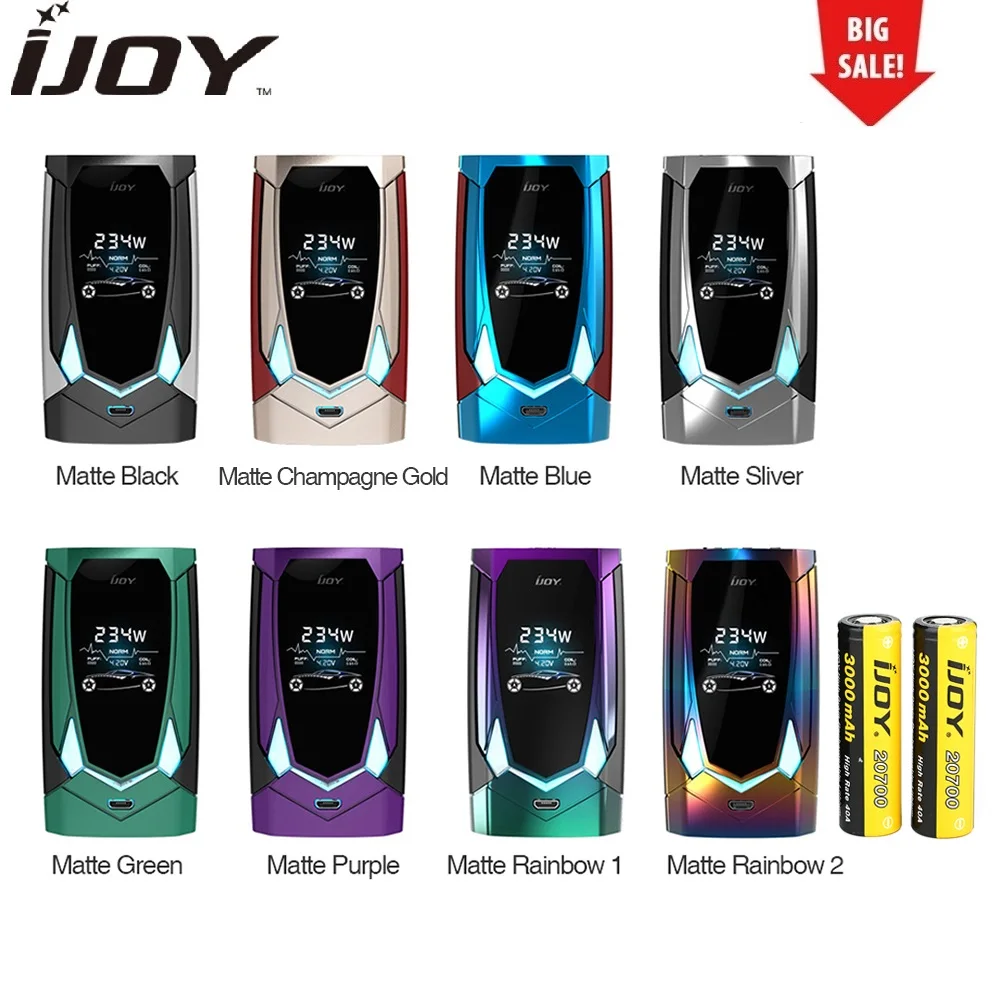 

2pc 20700 Battery 6000mAh IJOY Avenger 270 234W Voice Control TC Box MOD Battery English Voice Control Avenger Box Mod